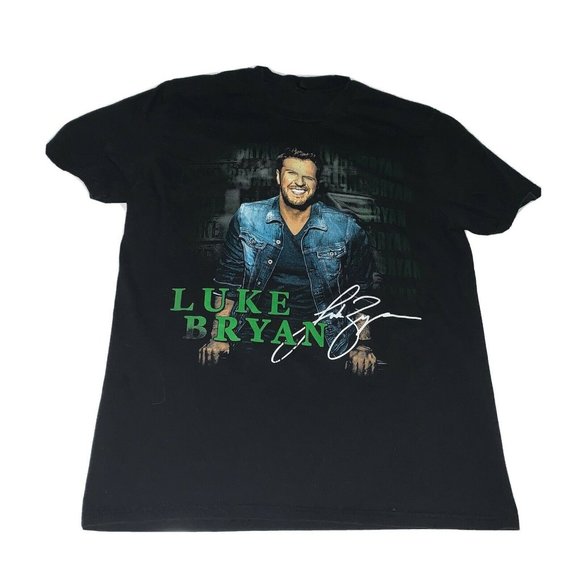 Luke Bryan 2015 Kick Up The Dust Concert Tour T-shirt Black Size M Double Sided - Picture 1 of 5